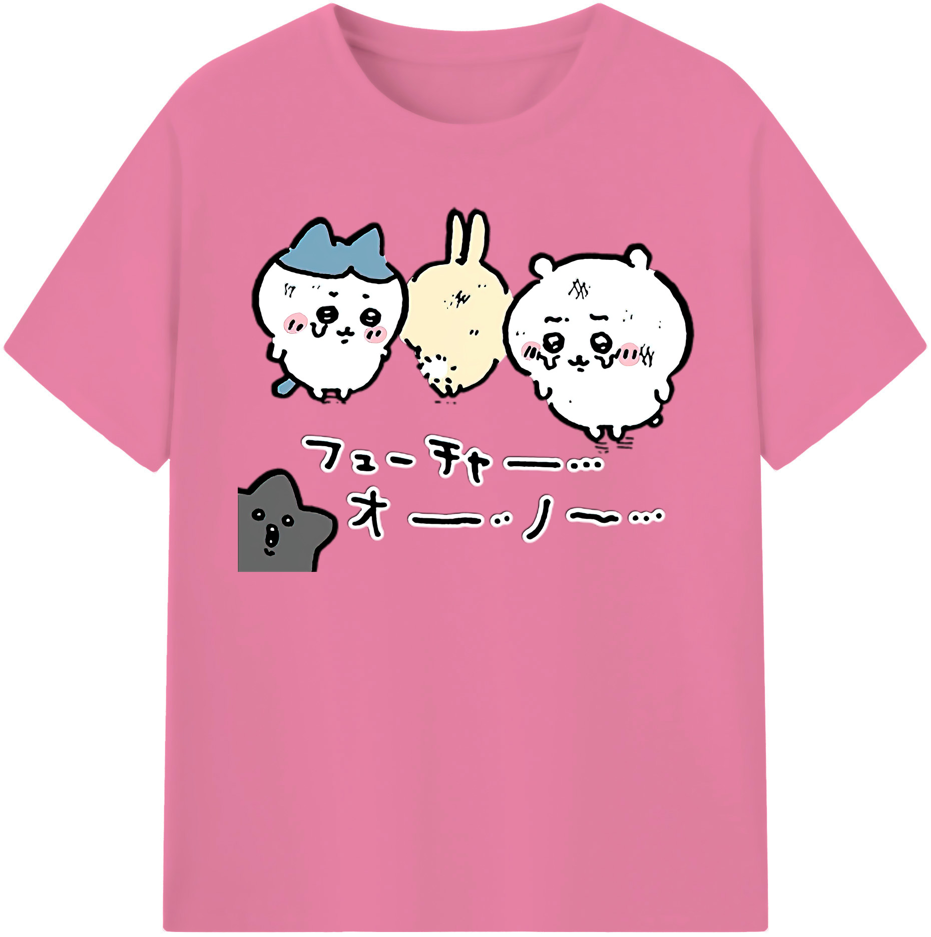 （画像用） ちいかわ ハチワレ Chii-kawa hachiware 綿100％半袖Tシャツ（フロントプリント）